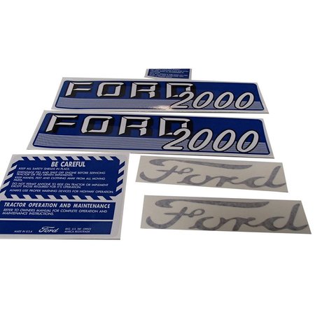 AFTERMARKET Complete Decal Set Fits Ford Tractor 2000 4 Cyl 1962  1964 Gas Diesel MAE30-0425